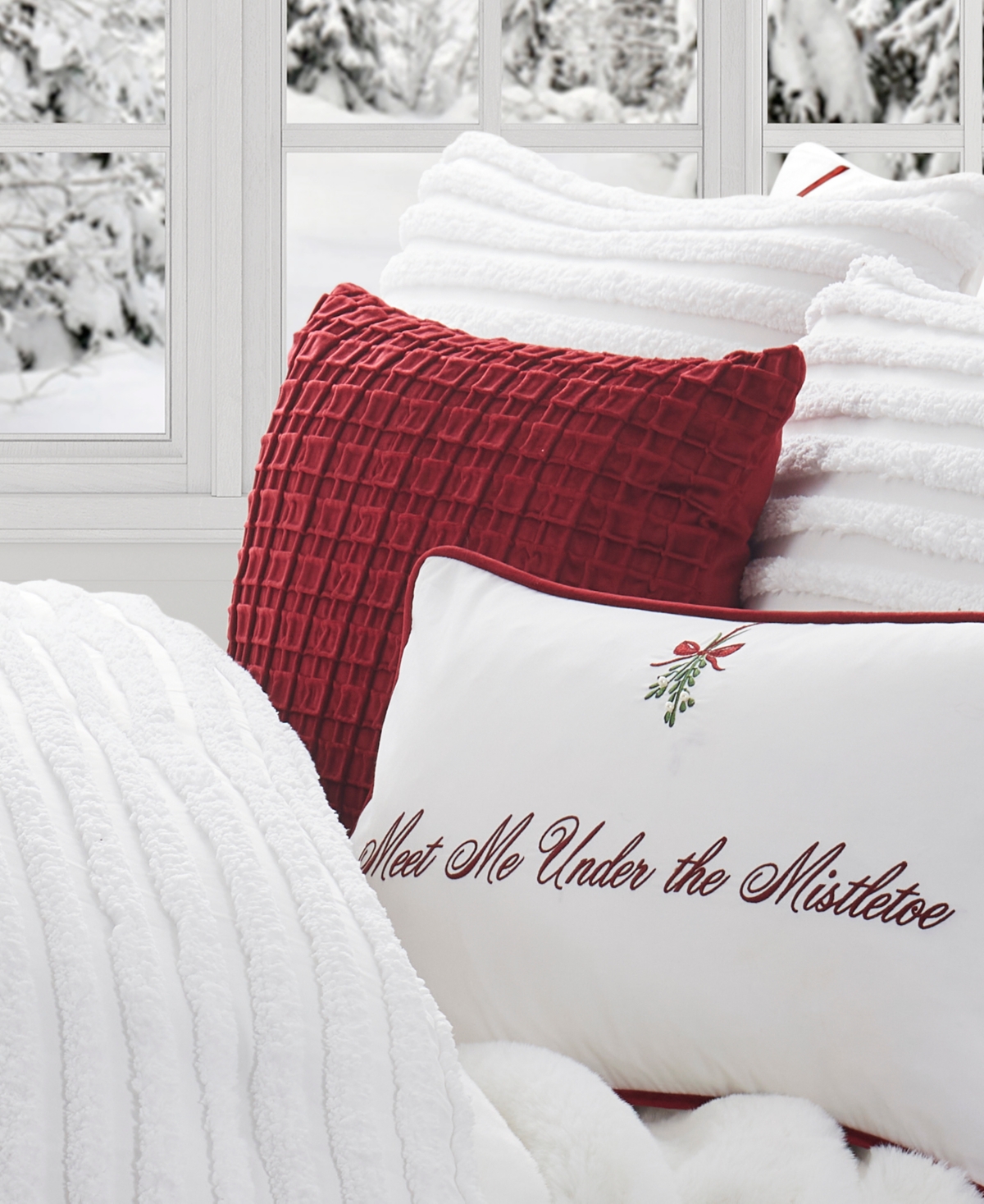 J Queen New York Anya Square Decorative Pillow, 18" X 18" In Red