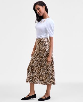 Women's Printed Midi Slip Skirt, Macy's Exclusive