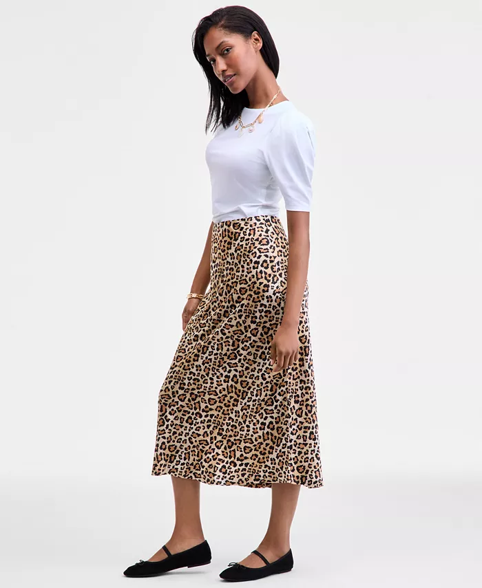 Women's Printed Midi Slip Skirt - thumbnail 2