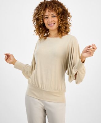 Women's Dolman-Sleeve Draped Boatneck Top, Exclusively at Macy's
