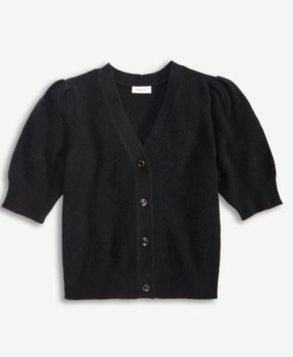 Women's Puff-Sleeve V-Neck Cardigan, Macy's Exclusive
