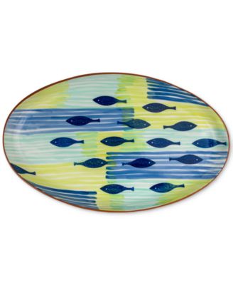 Euro Ceramica - Costa Azul Pescador Oval Platter