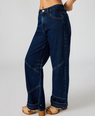 Women's Tre Denim Mid-Rise Wide-Leg Jeans 
