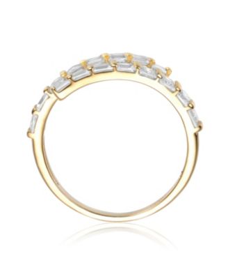 Plated with Clear Cubic Zirconia Bypass Ring