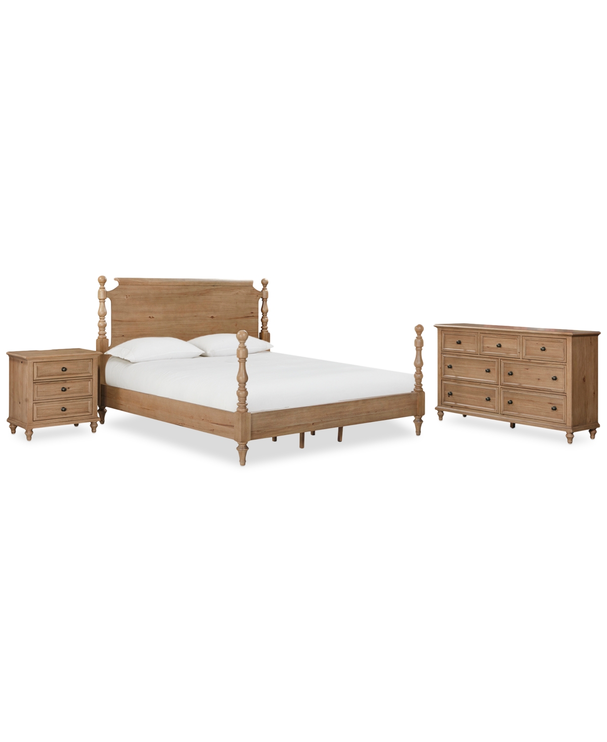 Macy's Willowmere 3-pc. California King Bedroom Set (bed, Nightstand & Dresser) Created For . In Brown