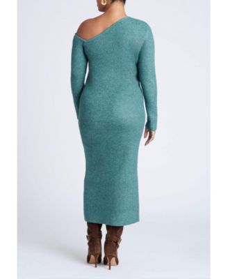 Women's Plus Size Off Shoulder Sweater Dress