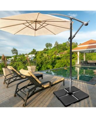 4 Pieces Square Fillable Patio Umbrella Base Set with Handle and Funnel