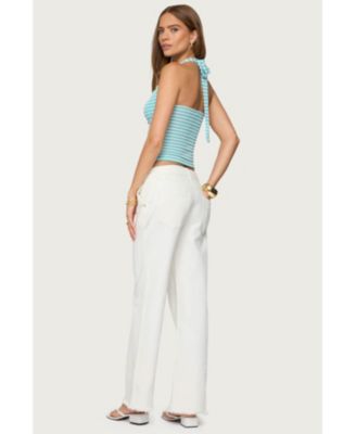Women's Lovina Textured Striped Halter Top