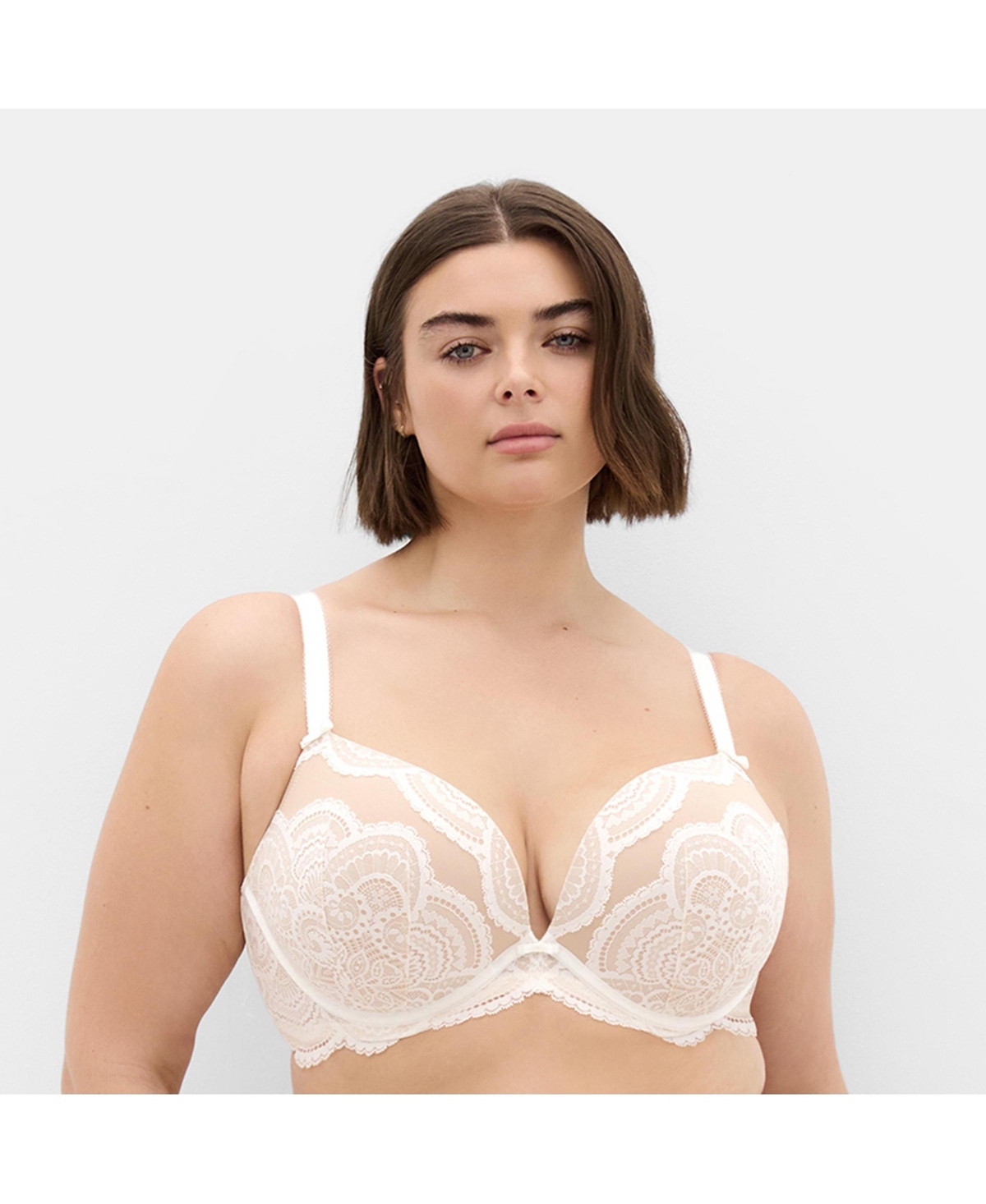 Plus Size Ophelia Push Up Bra - Ivory