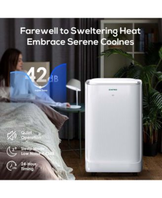16,000 BTU Portable AC, Ultra Quiet 42dB, Dual Hose, App & Remote Control, Drain-Free, 24H Timer, Fan & Dehumidifier Modes for Rooms