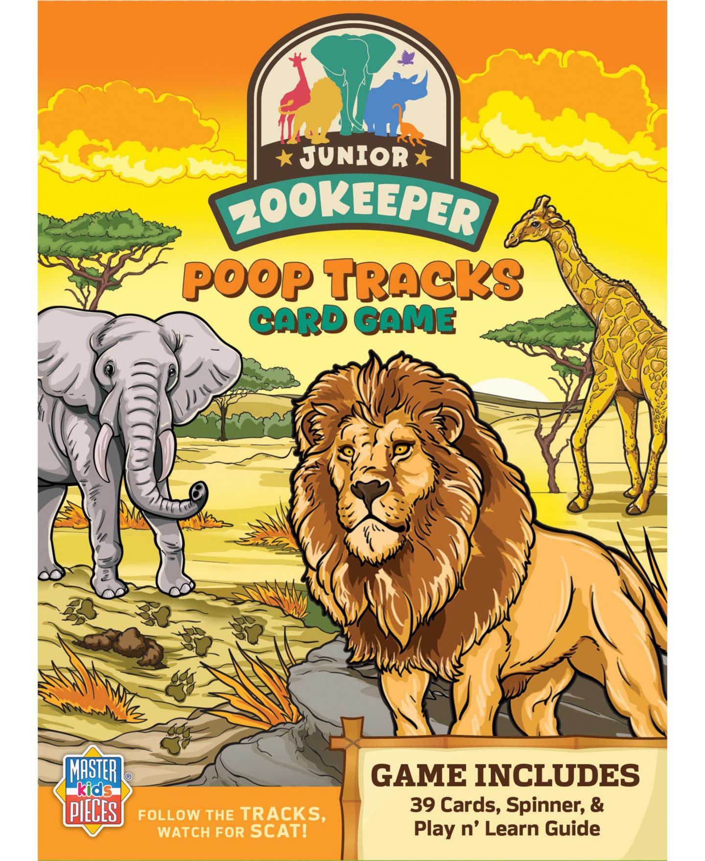 Детская карточная игра MasterPieces Puzzles Junior Zookeeper 39-Card Matching Card Game, Ages 6+ — фото 1