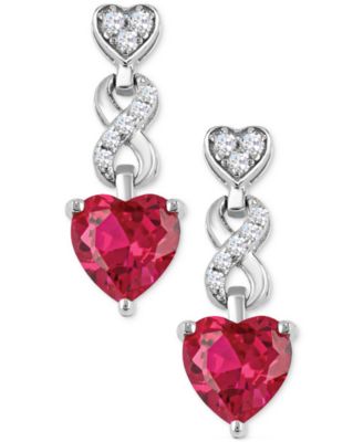 Women's Heart infinity Earrings in Sterling Silver