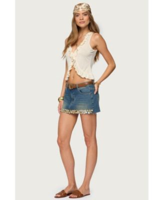 Womens Marsh Ruffle Split Front Top