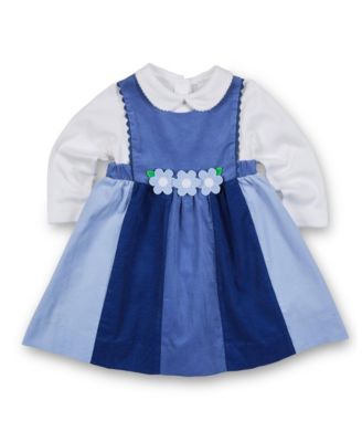 Toddler Girls Corduroy Jumper With Flowers