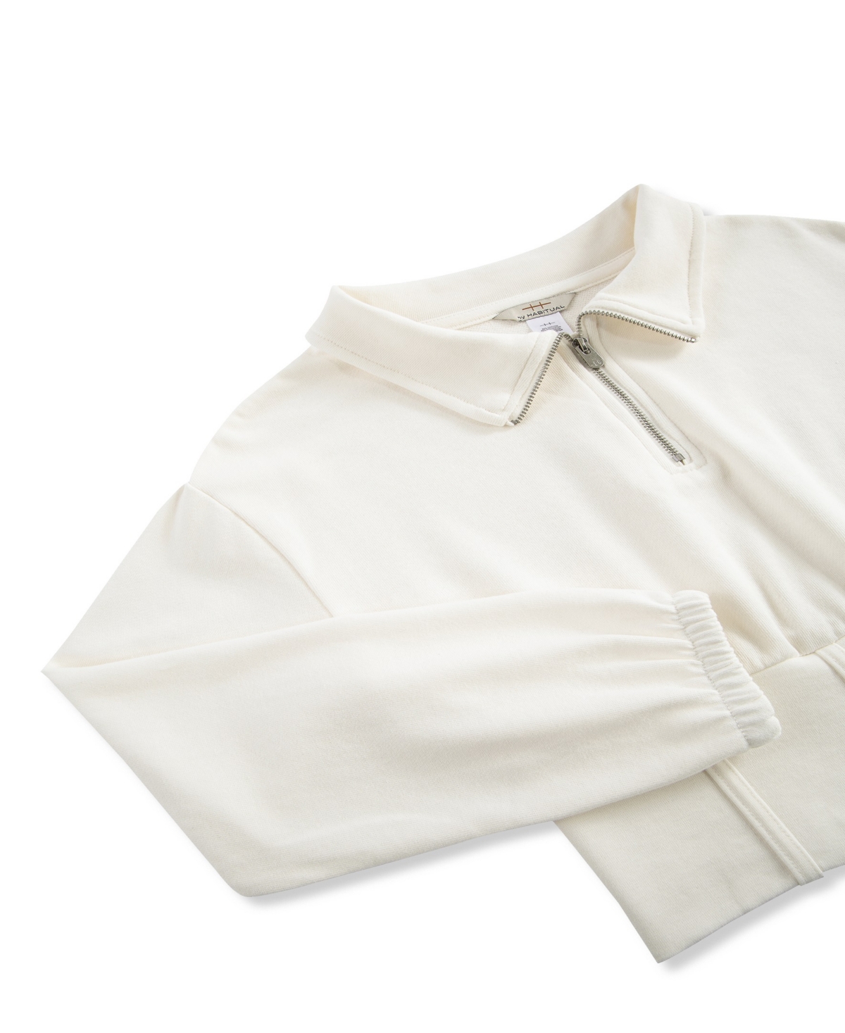 H By Habitual Big Girls Half Zip Sweatshirt In White