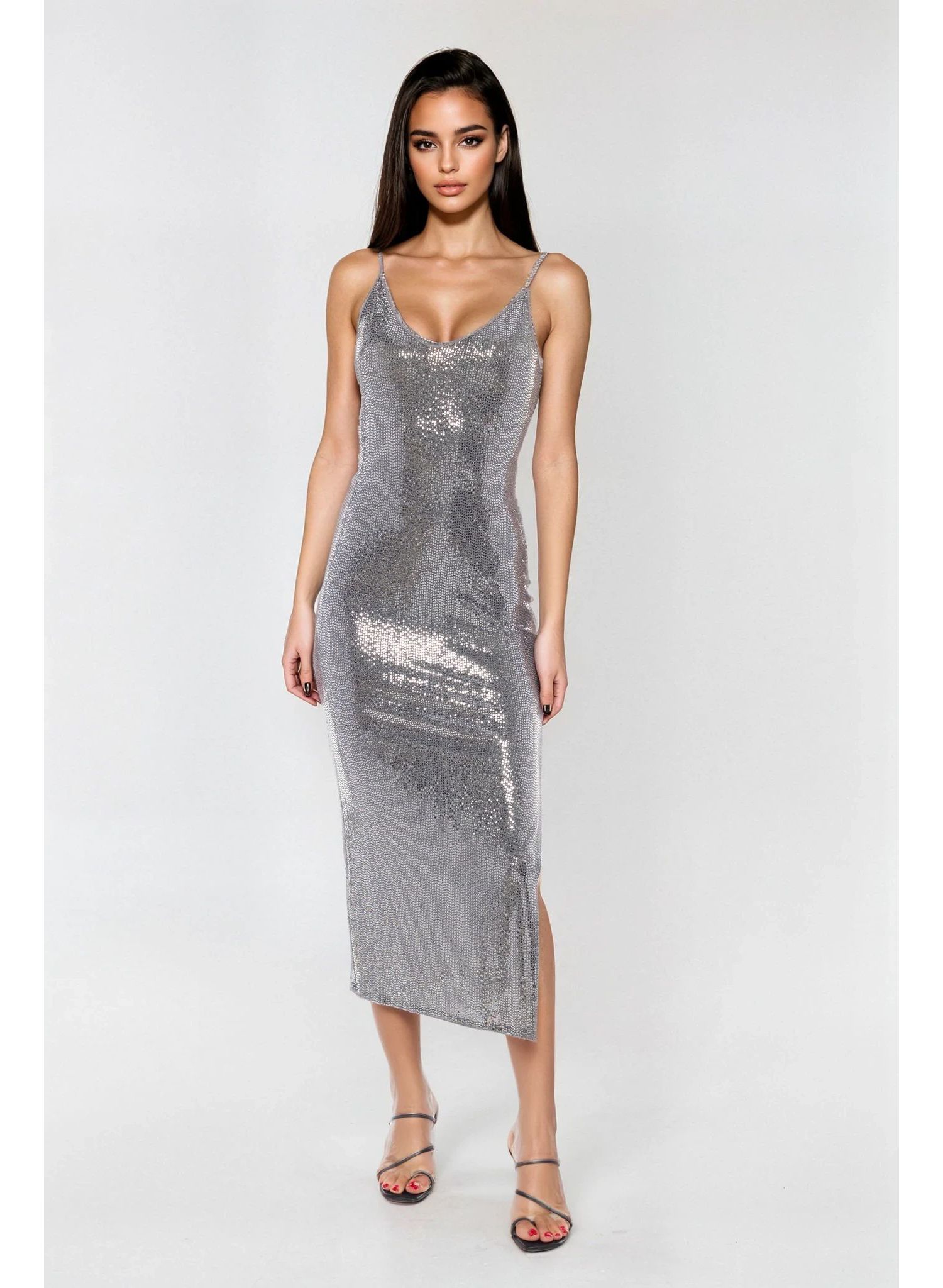 Women's Disco Dot Maxi Tank Bodycon Dress