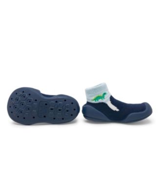 Baby Boy First Walk Sock Shoes Navy Dash