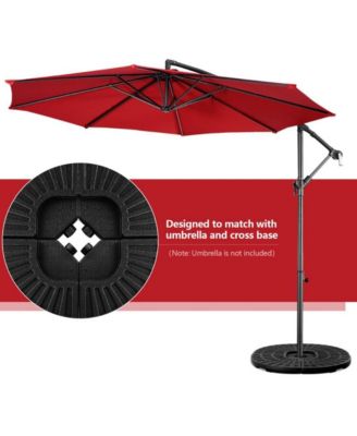 4 Pieces Round Cantilever Umbrella Base with Carry Handles for Garden