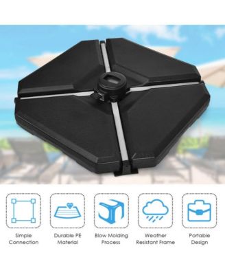 4 Pieces 195 lbs Patio Cantilever Offset Umbrella Base Weight Sand
