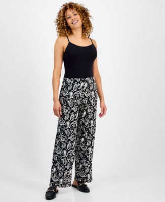 JM Collection - Women's Paisley Knit Pull-On Pants