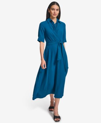 Women's Collared Short-Sleeve Shirtdress