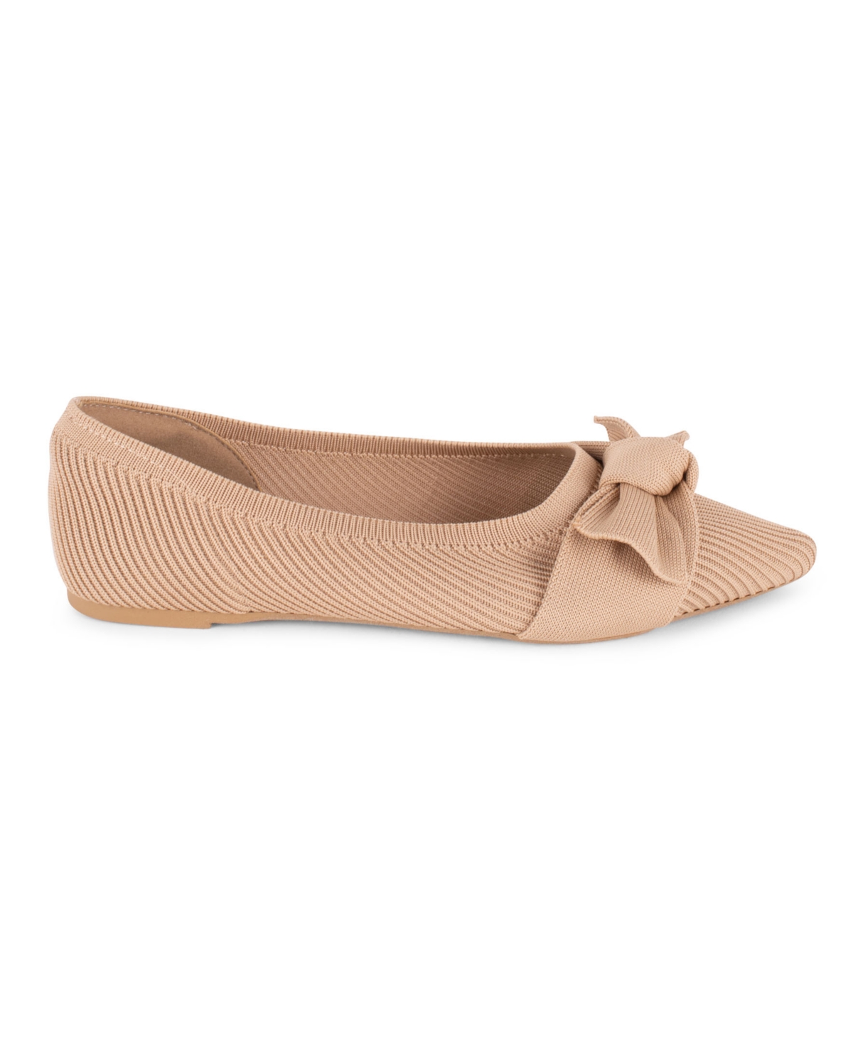 Tahari Montserrat Pointed Toe Flat In Nude