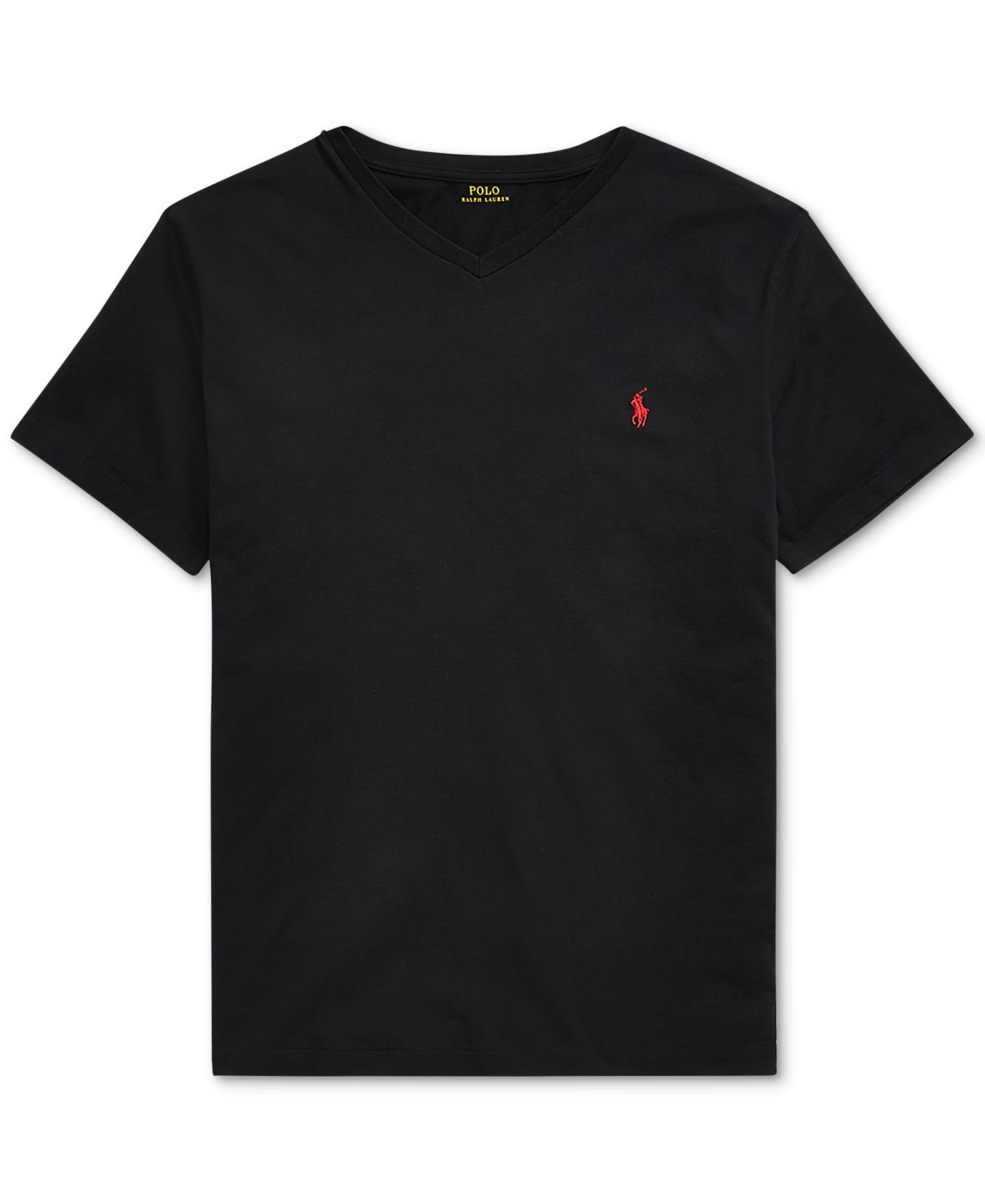 Мужская футболка Polo Ralph Lauren Big & Tall V-Neck, цвет: Чёрный — фото 5