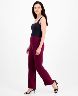 Petite Wide-Leg Pull-On Pants