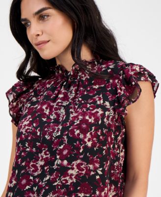 Petite Ruffled Chiffon Top