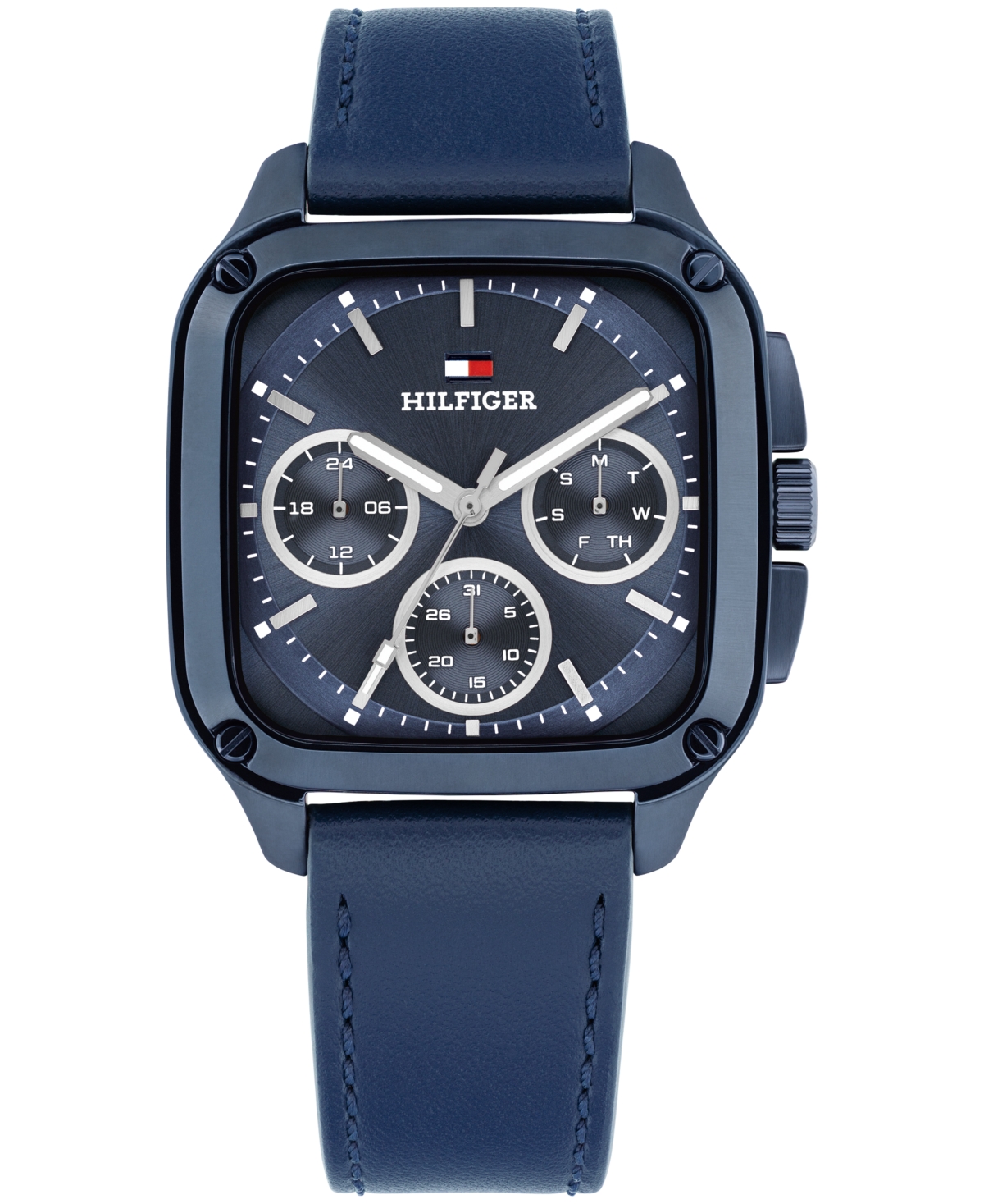 Women's Multifunction Blue Leather Strap Watch, 39mm - Navy