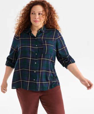 Plus Size Plaid Perfect Shirt