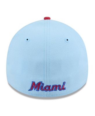 Men's Light Blue/Red Miami Marlins 2025 Fourth of July 39THIRTY Flex Hat