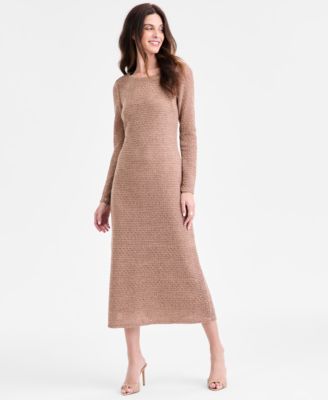 Connected - Women's Long-Sleeve Slip Lace Maxi Dress