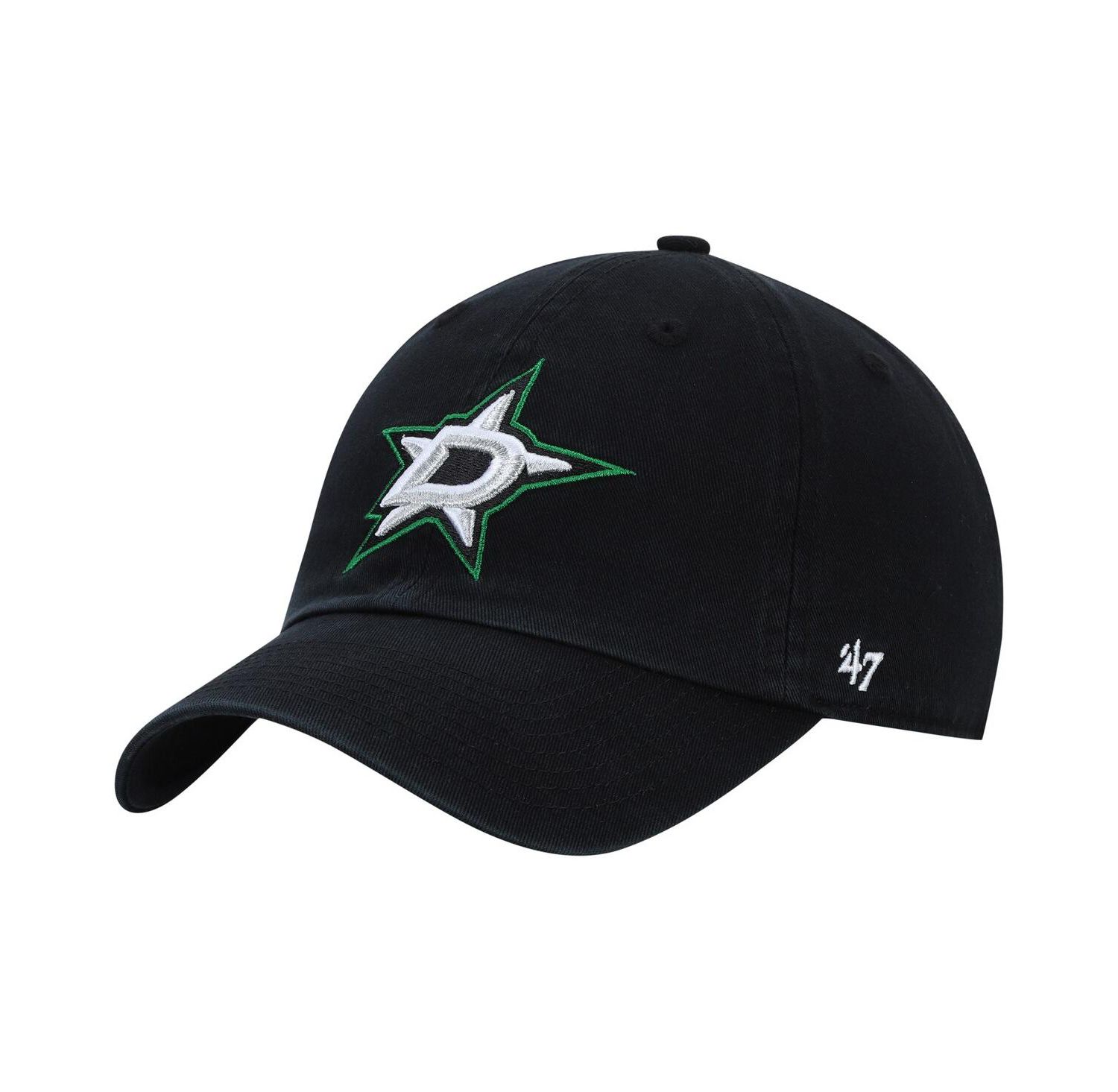 Men's Black Dallas Stars Logo Clean Up Adjustable Hat