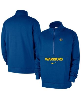 Nike - Men's Blue Golden State Warriors Courtside Club Half-Zip Jacket