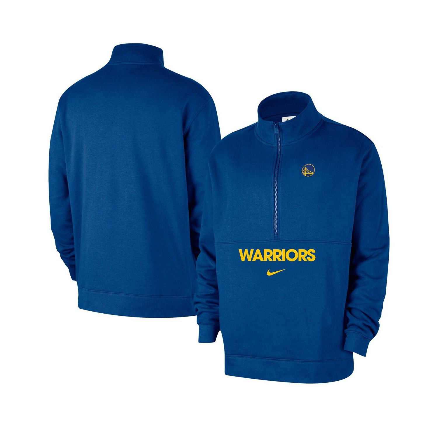 Men's Blue Golden State Warriors Courtside Club Half-Zip Jacket
