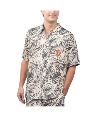 Margaritaville - Men's Black San Francisco Giants Monstera Print Party Button-Up Shirt