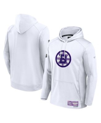 Fanatics - Men's White Boston Bruins Authentic Pro Hockey Fights Cancer Pullover Hoodie