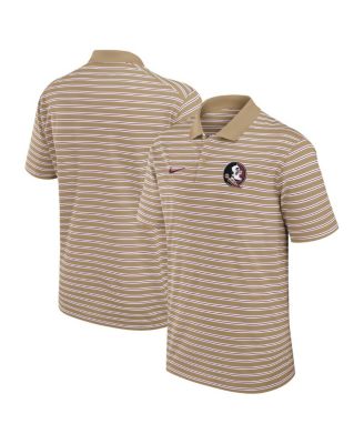 Nike - Men's Tan Florida State Seminoles Athletic Prep Striped Performance Polo Shirt