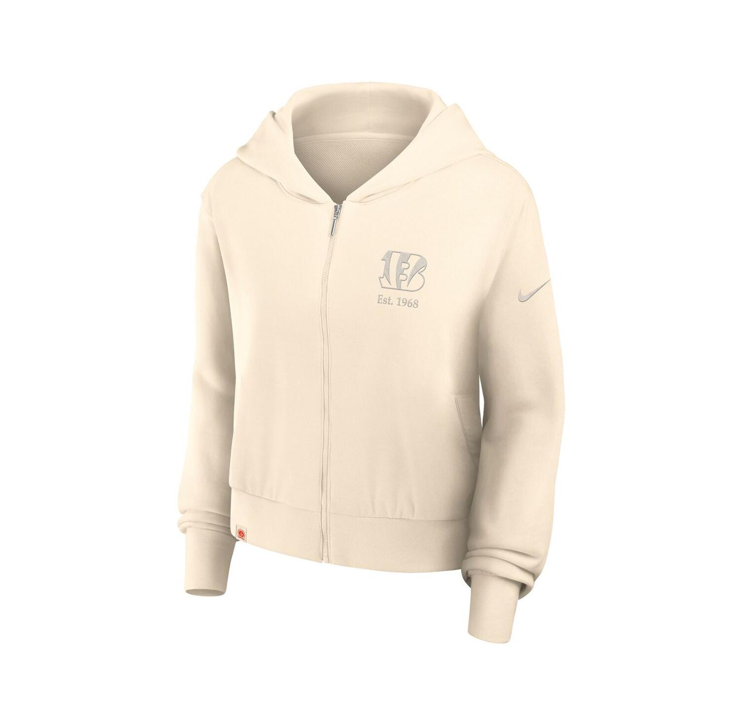 Women's Cream Cincinnati Bengals Glory Cropped Full-Zip Hoodie