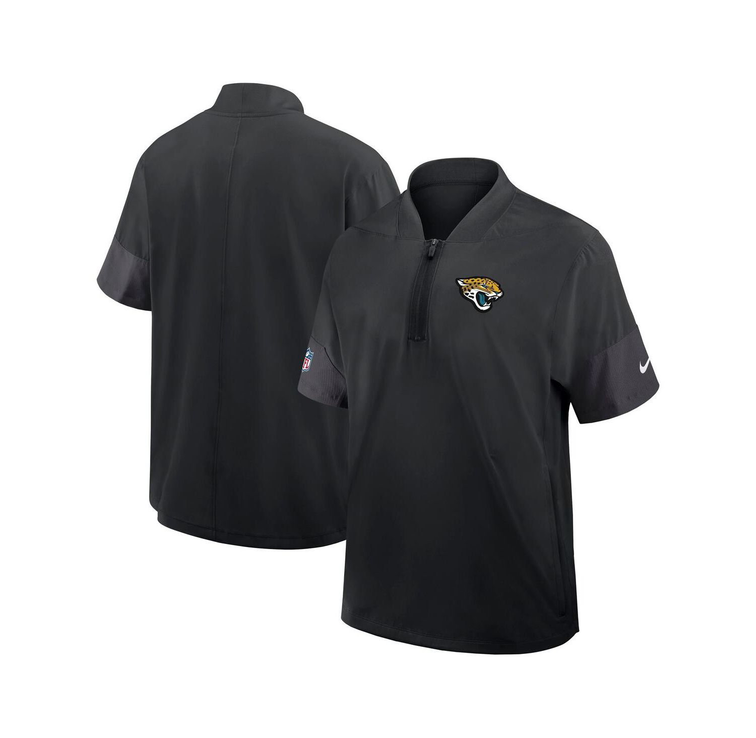 Men's Black Jacksonville Jaguars Sideline Short Sleeve Quarter-Zip Coach Jacket
