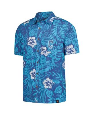 Men's Navy Cleveland Guardians Palm Shade Party Button-Up Shirt