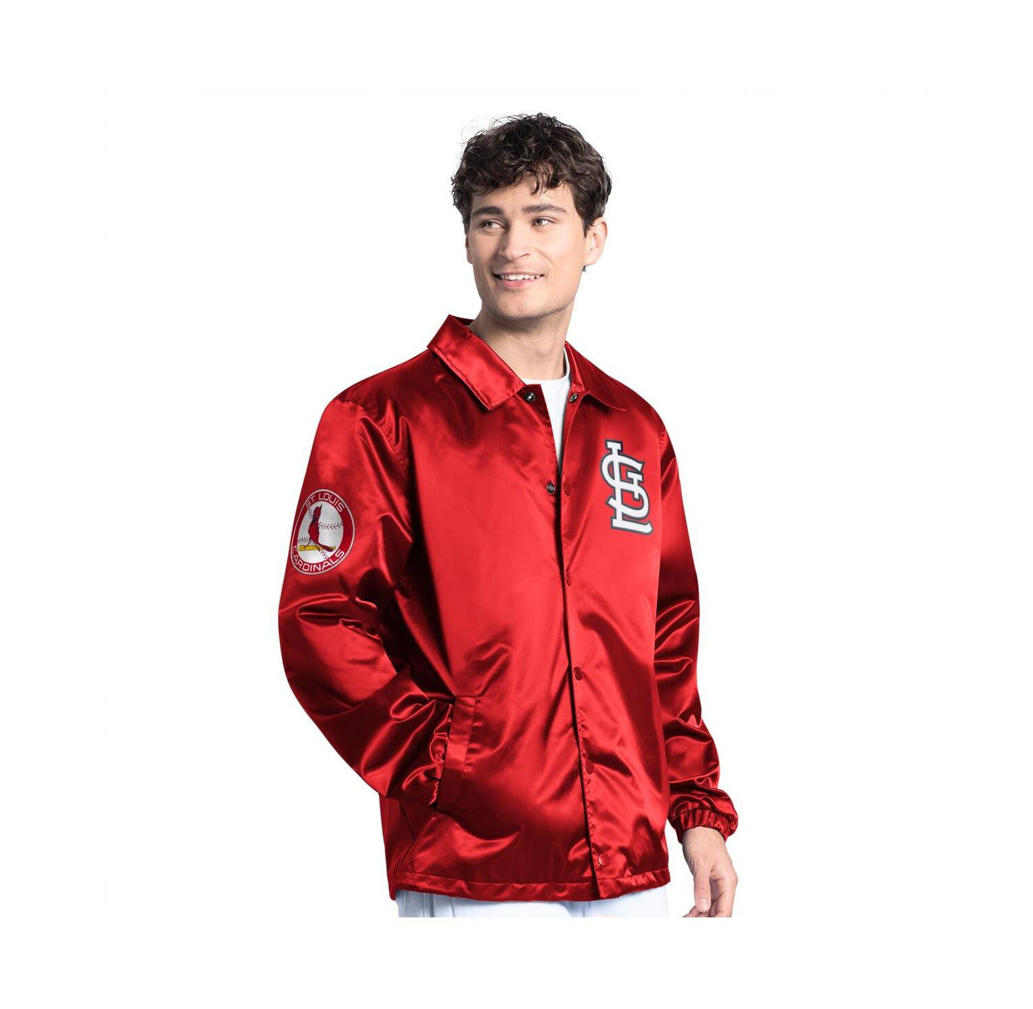 Men's Red St. Louis Cardinals Cooperstown Collection Point Man Full-Snap Coaches Jacket