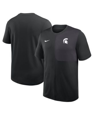 Nike - Men's Black Michigan State Spartans 2025 Sideline UV Performance Coach T-Shirt