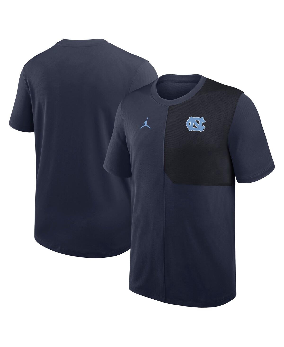 Men's Navy North Carolina Tar Heels 2025 Sideline Uv Performance Coach T-Shirt - Navy