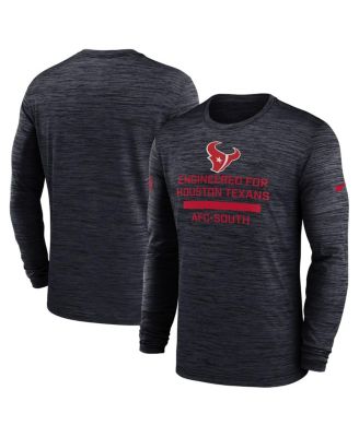 Nike - Men's Navy Houston Texans Sideline Velocity Performance Long Sleeve T-Shirt