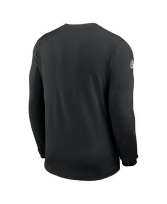 Men's Black Las Vegas Raiders Sideline Coach UV Performance Long Sleeve T-Shirt