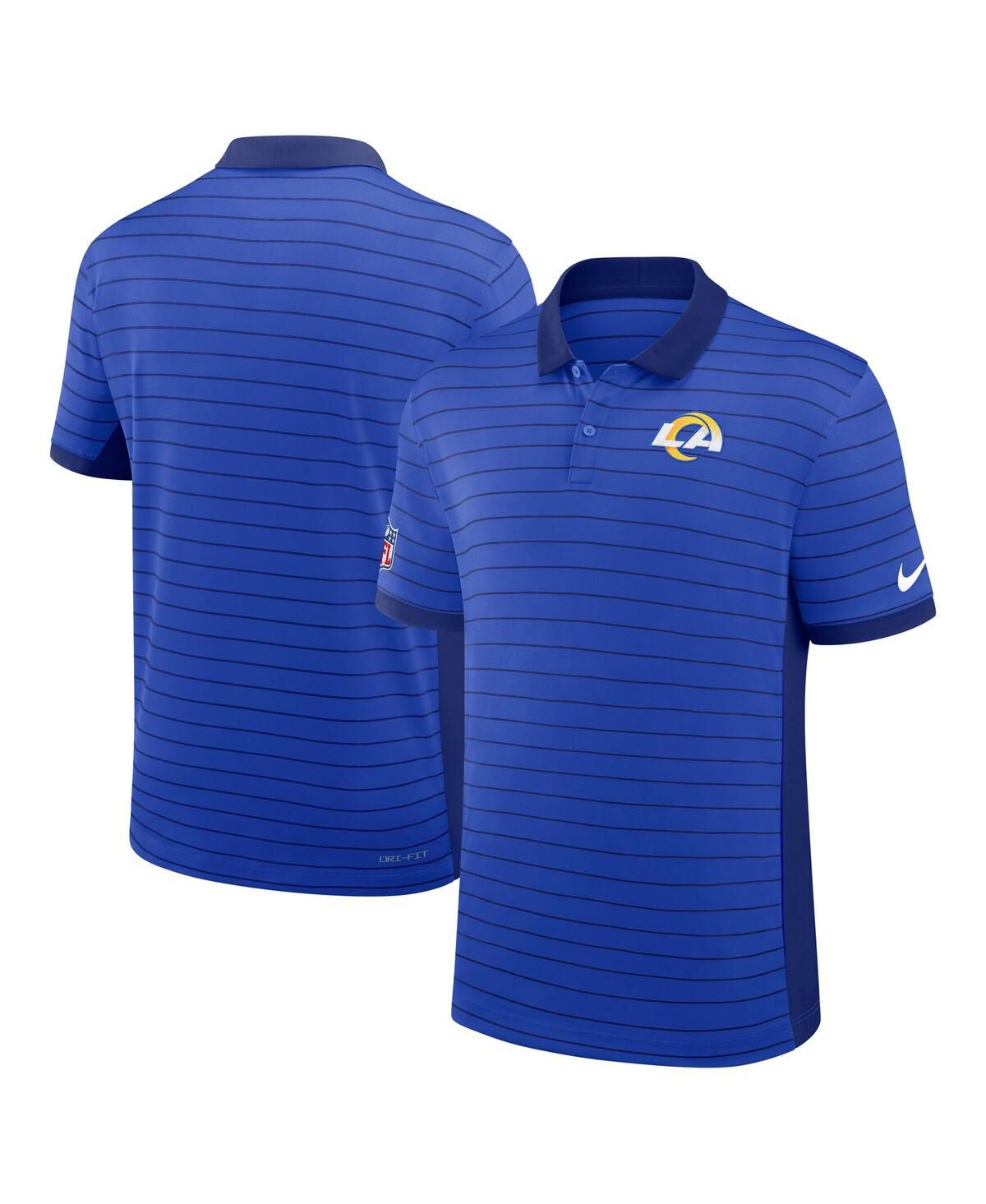 Мужской Королевский Лос-Анджелес Рамс побочная Победы в полоску производительность Поло рубашка