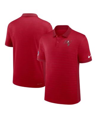 Nike - Men's Red Tampa Bay Buccaneers Sideline Victory Stripe Performance Polo Shirt