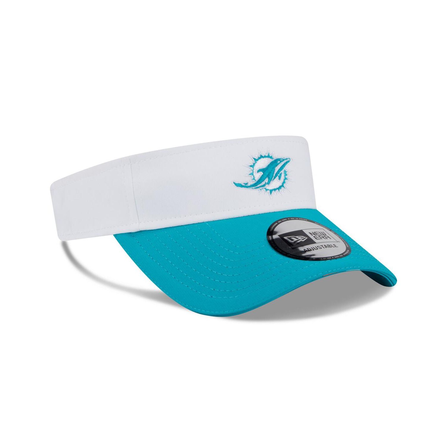 Men's White/Aqua Miami Dolphins 2025 NFL Training Camp Adjustable Visor Hat